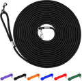 Check Cord Large,Medium Small Dogs/Puppy Obedience Recall Training Agility Lead - 15Ft 30Ft 50Ft Training Leash - Great for Training, Play, Camping, or Backyard Black 15 Feet