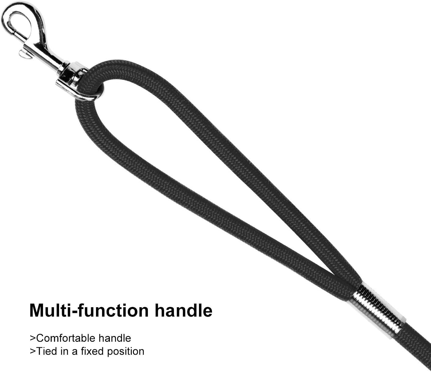 Check Cord Large,Medium Small Dogs/Puppy Obedience Recall Training Agility Lead - 15Ft 30Ft 50Ft Training Leash - Great for Training, Play, Camping, or Backyard Black 15 Feet
