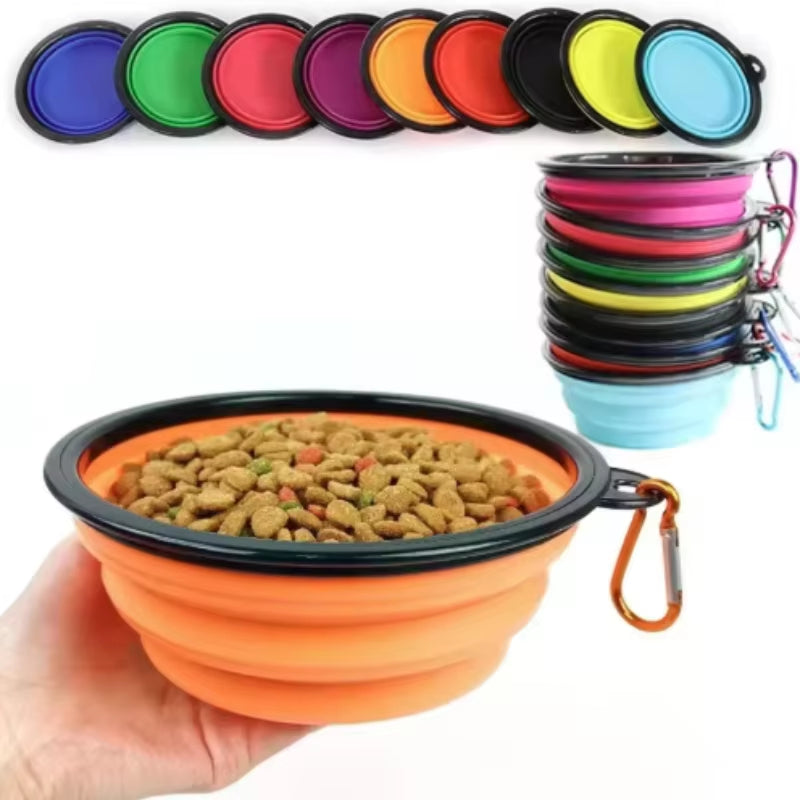 Durable Silicone Collapsible Pet Food Bowl for Cats and Dogs Portable Travel Outdoor Water and Food Bowl for Pets