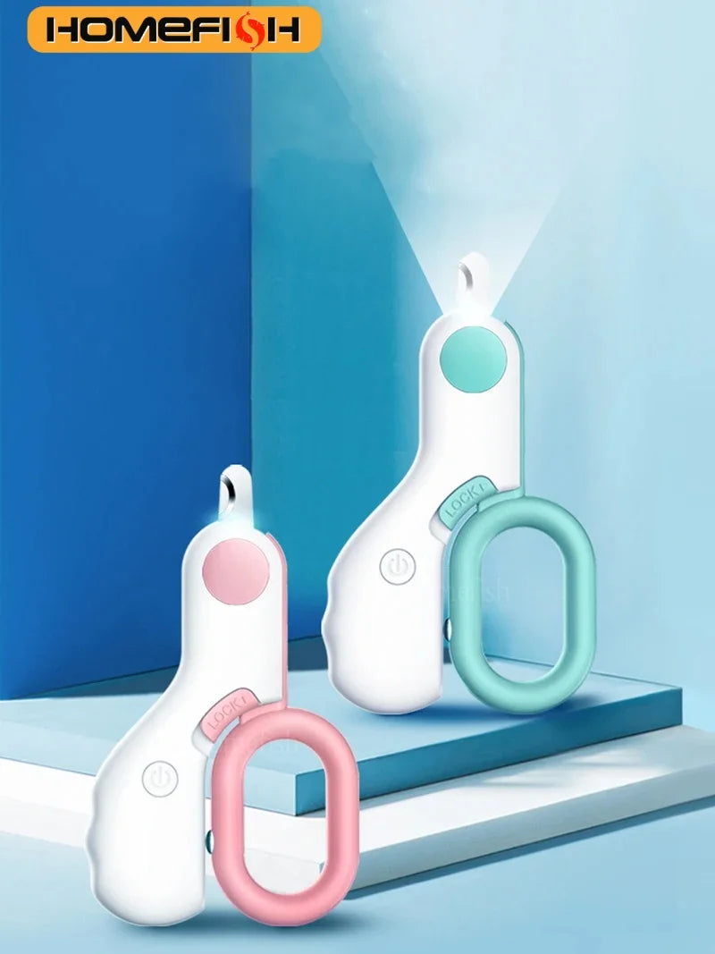 LED Light Cat Dog Nail Clipper Cutter Professional Pet Claw Trimmer with Safety Lock Puppy Kitten Animals Care Grooming Tool Kit