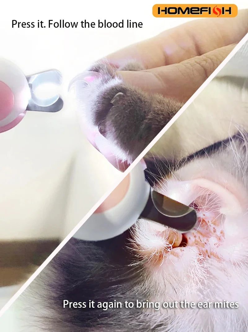LED Light Cat Dog Nail Clipper Cutter Professional Pet Claw Trimmer with Safety Lock Puppy Kitten Animals Care Grooming Tool Kit