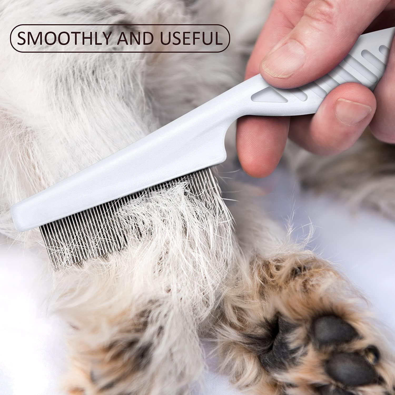 6 Pieces Pet Flea Lice Combs Dog Grooming Flea Cat Tear Stain Comb for Removal Dandruff, Hair Stain, Nit(White, Yellow, Green, Purple, Orange, Dark Blue)